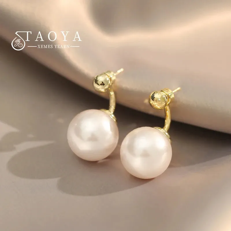 Elegant Gold Pearl Earrings