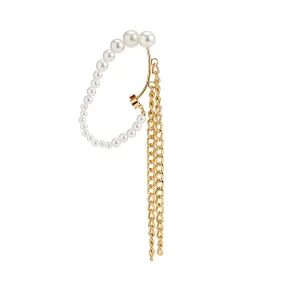 Elegant Imitation Pearl Chain Tassel Earrings for Women