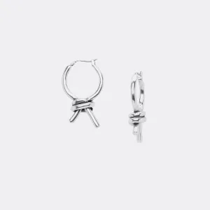 Elegant Knot Twist Hoop Earrings | French Antic Silver Patina