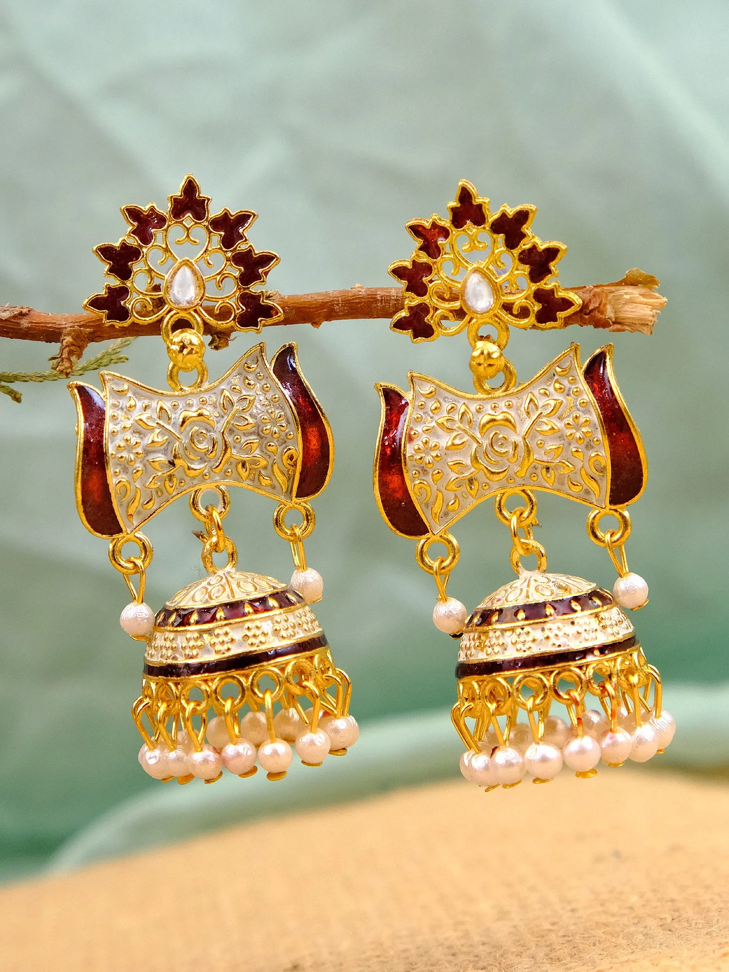 Elegant Meenakari Jhumka Earrings for Women & Girls New Design