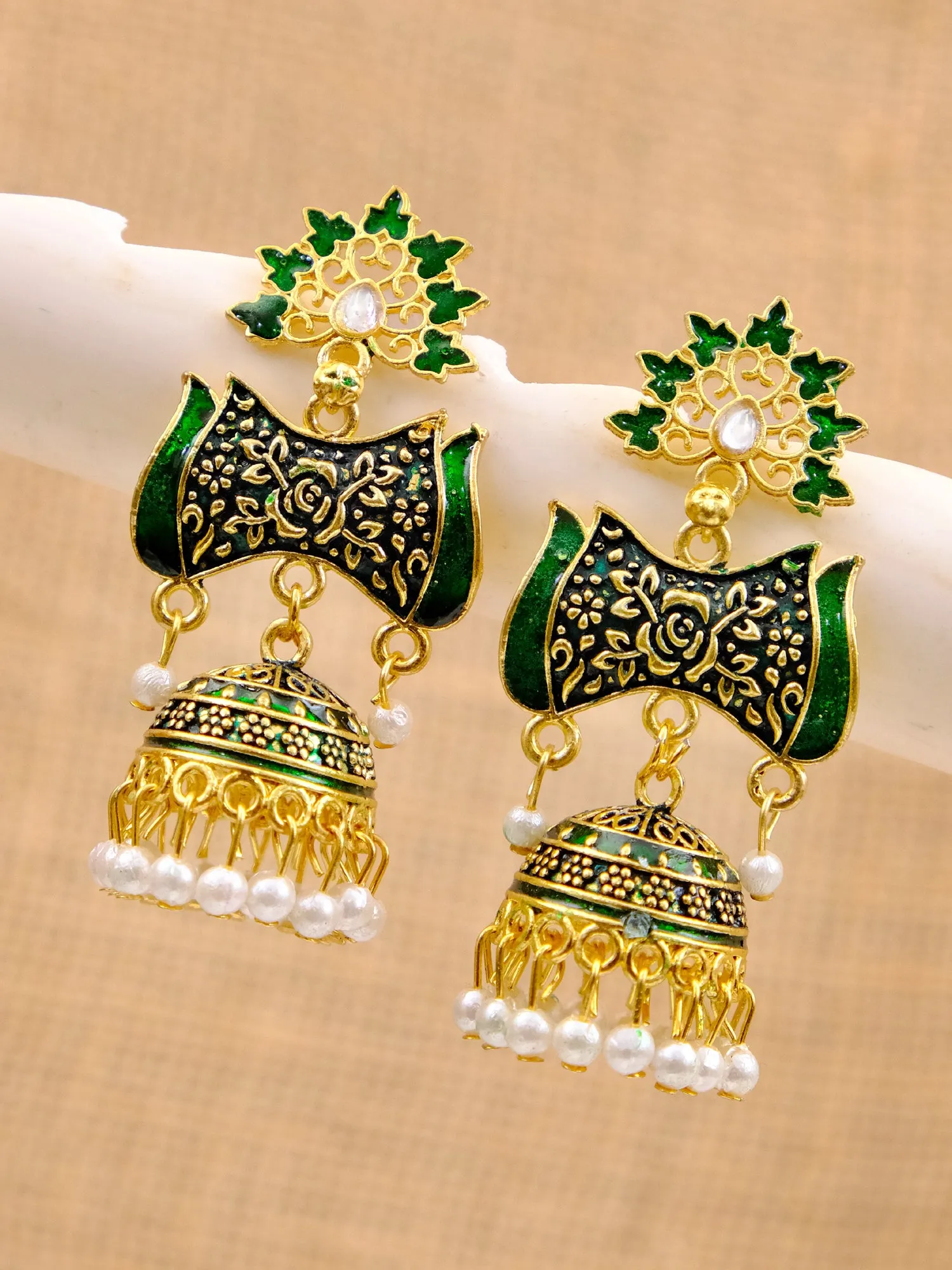 Elegant Meenakari Jhumka Earrings for Women & Girls New Design
