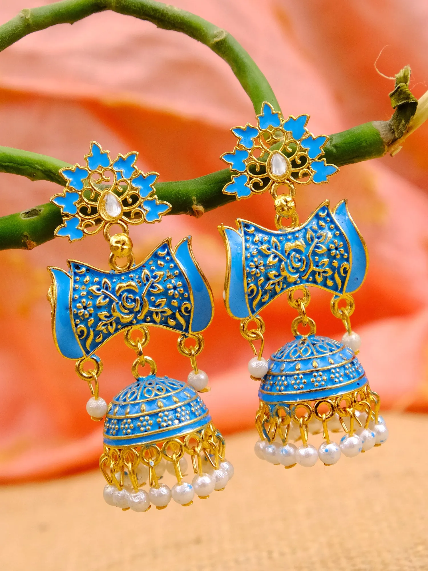 Elegant Meenakari Jhumka Earrings for Women & Girls New Design