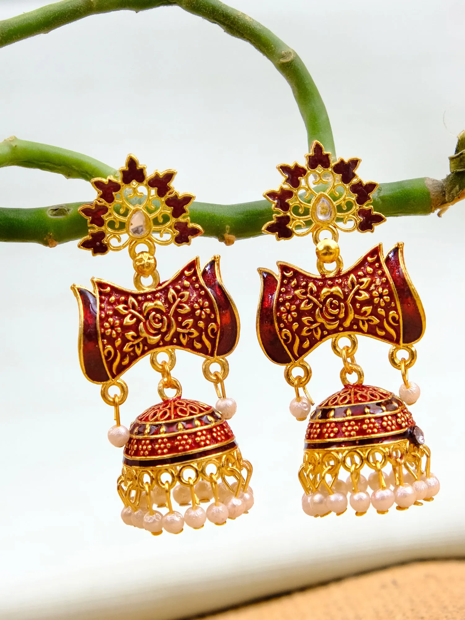 Elegant Meenakari Jhumka Earrings for Women & Girls New Design