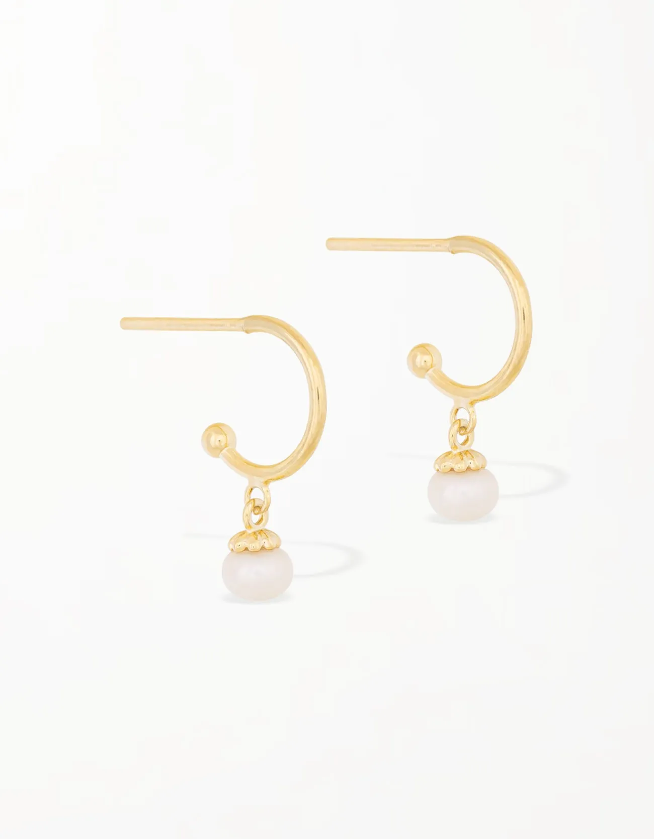 Elegant Pearl C-Hoop Drop Earrings with Sterling Silver