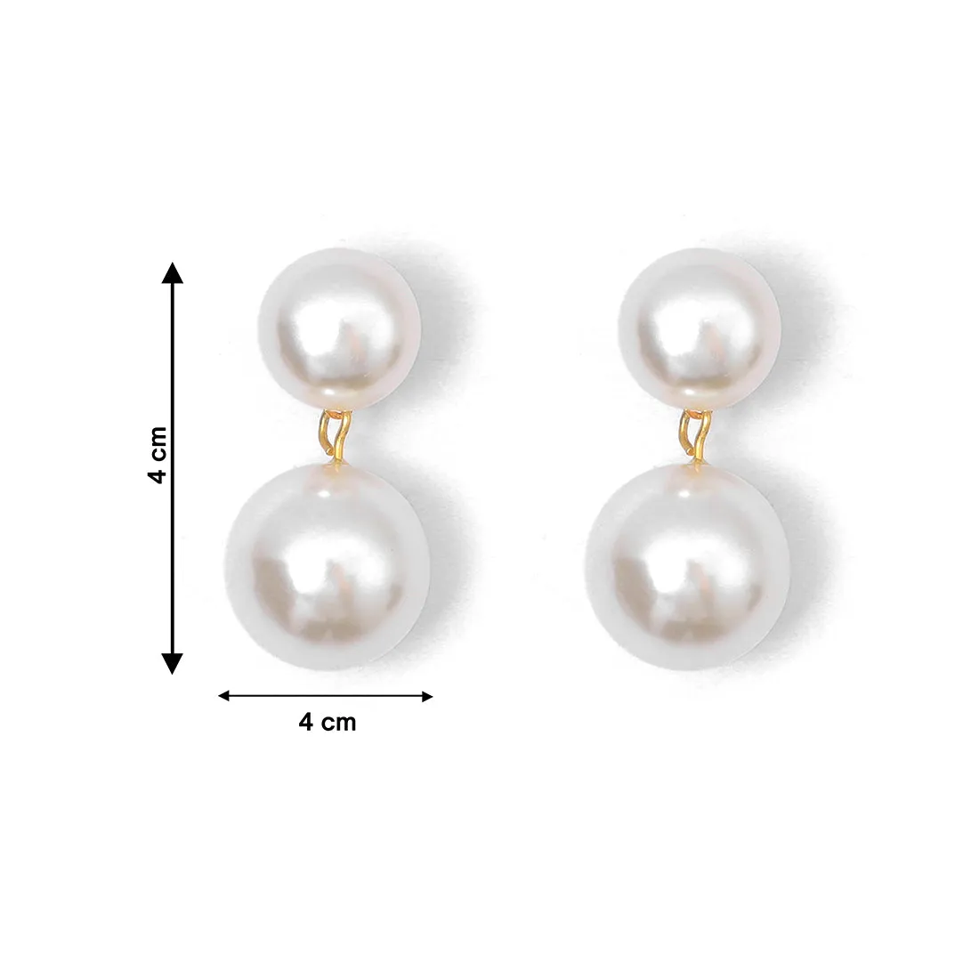 Elegant Pearl Drop Earrings In Gold