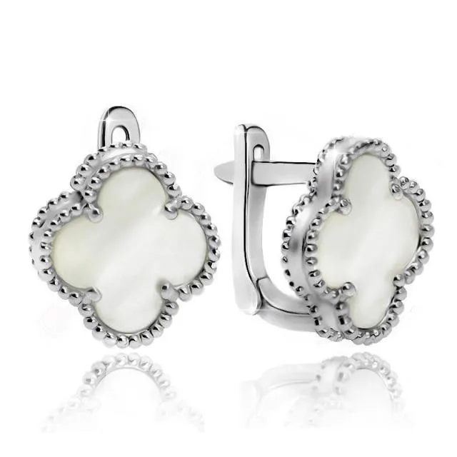 elegant silver flower earrings