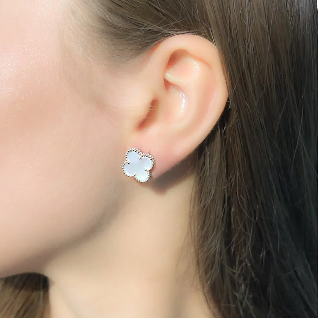 elegant silver flower earrings