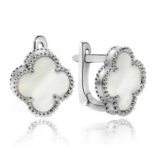elegant silver flower earrings