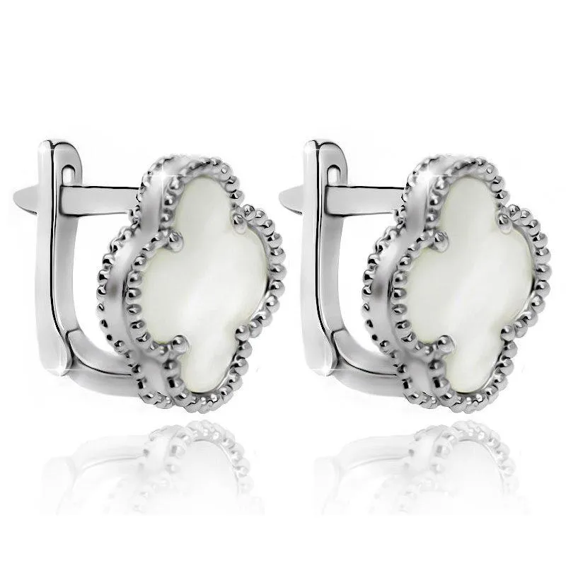 elegant silver flower earrings