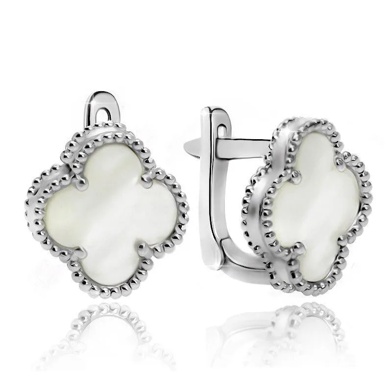 elegant silver flower earrings