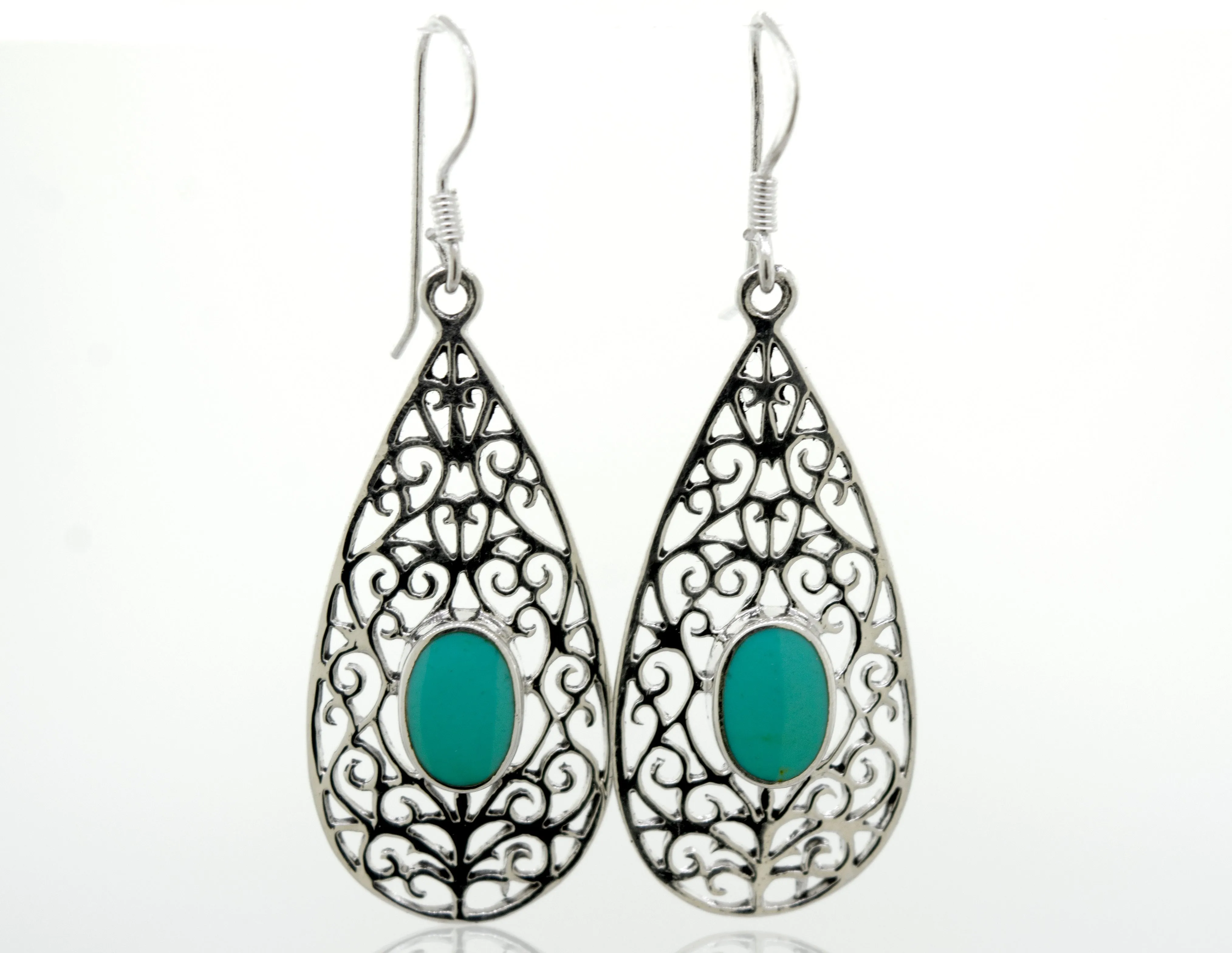 Elegant Teardrop Shape Turquoise Earrings