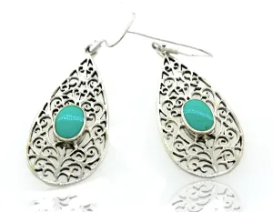 Elegant Teardrop Shape Turquoise Earrings