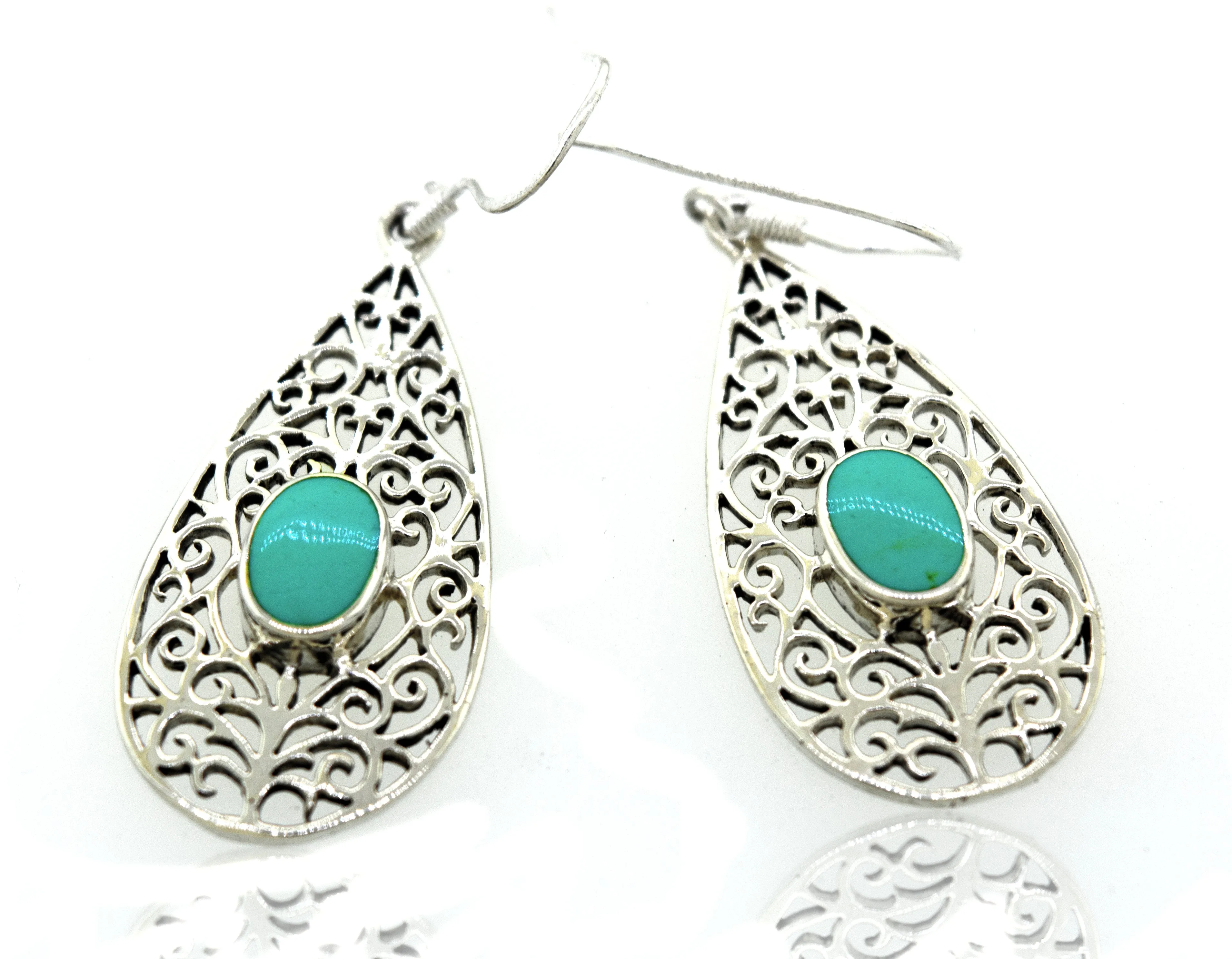 Elegant Teardrop Shape Turquoise Earrings