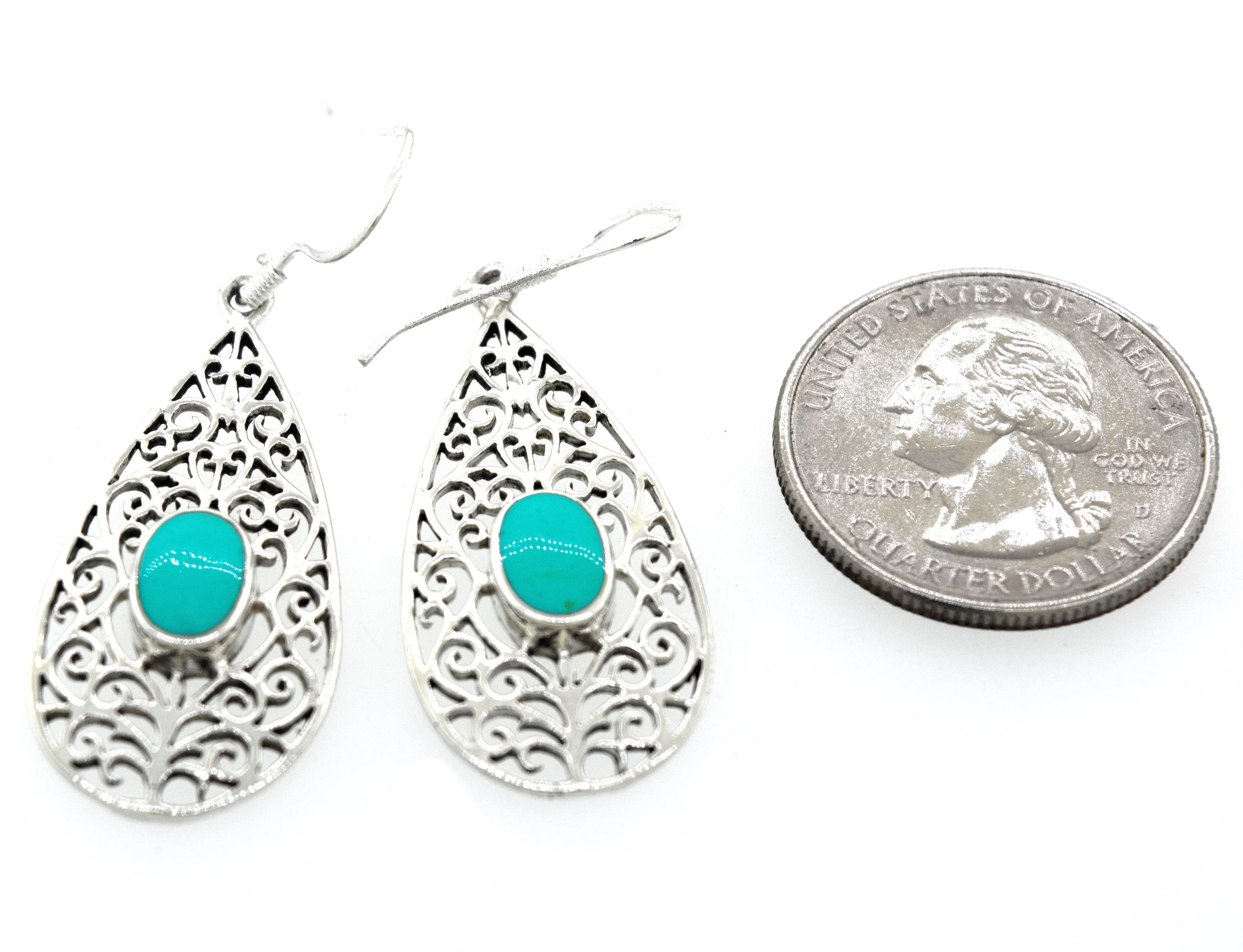 Elegant Teardrop Shape Turquoise Earrings