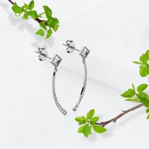 Elegant White Gold Stud Earrings Embellished With SWAROVSKI® Crystals