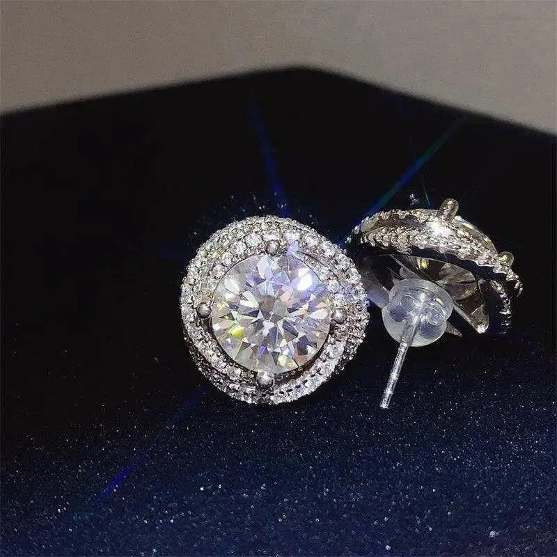 Elevate Your Style with 6 Carat Moissanite Sterling Silver Earrings
