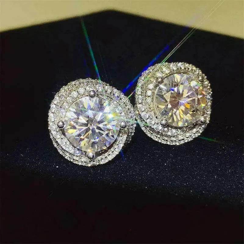 Elevate Your Style with 6 Carat Moissanite Sterling Silver Earrings