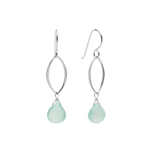 Ella Silver Original Leaf Earrings with Gemstones