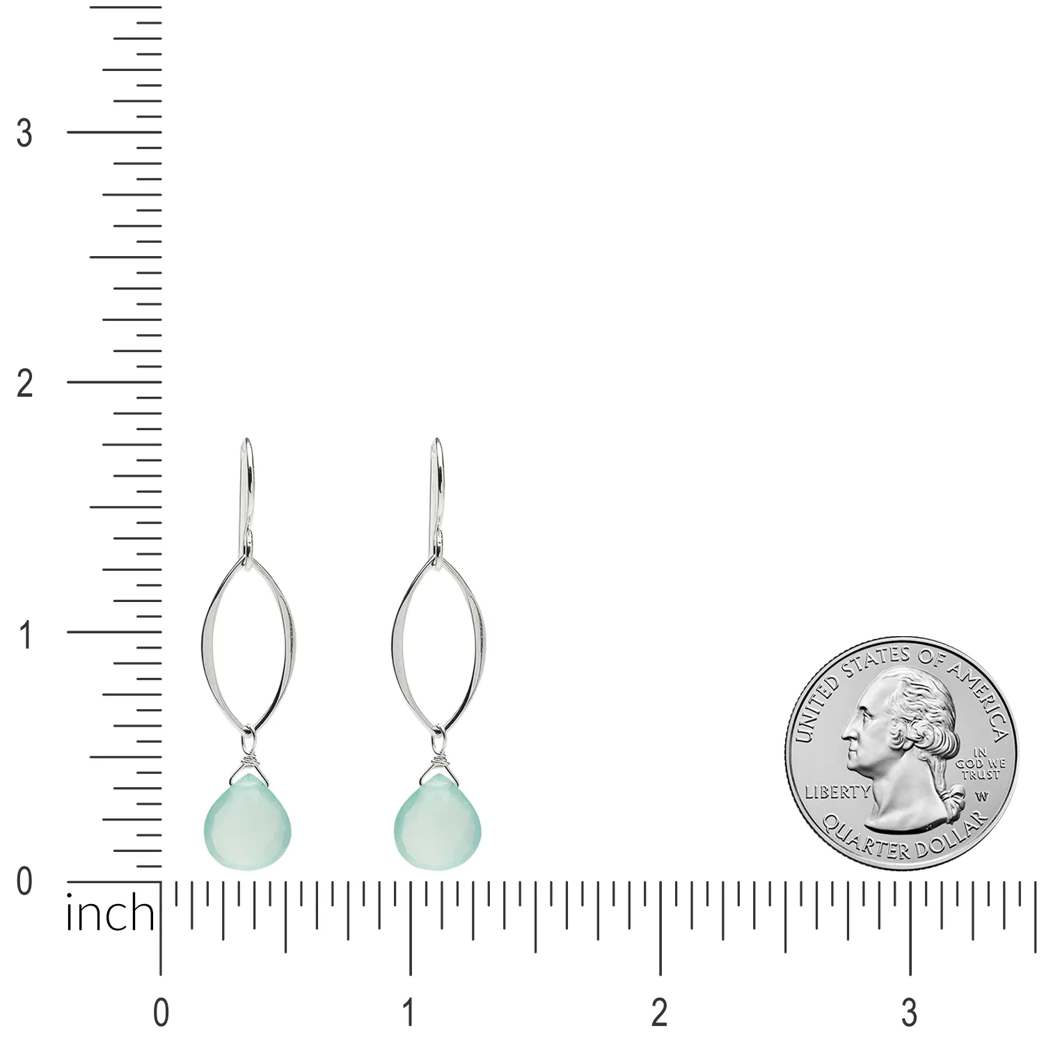 Ella Silver Original Leaf Earrings with Gemstones