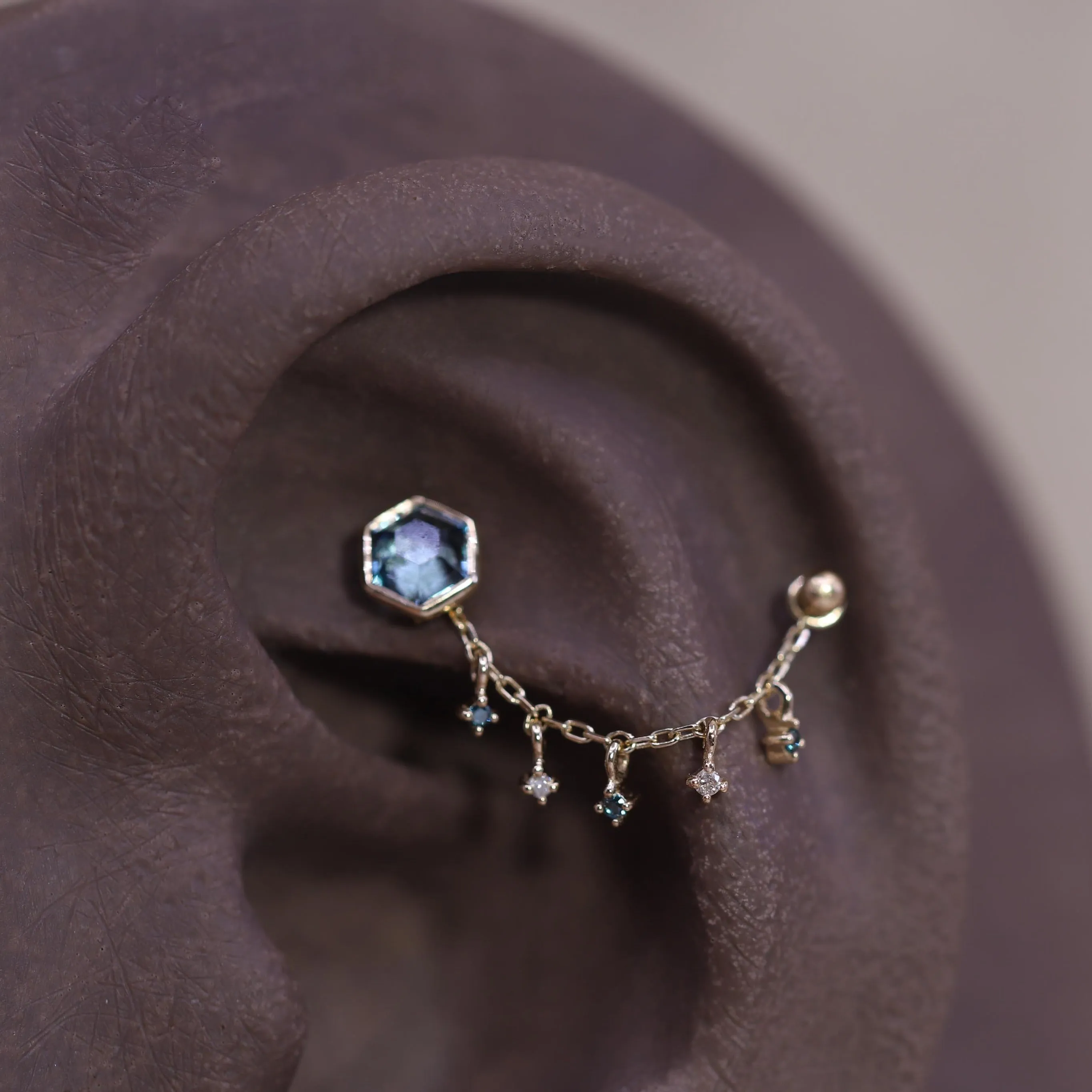Ember Blue and White Diamond Dangle Chain