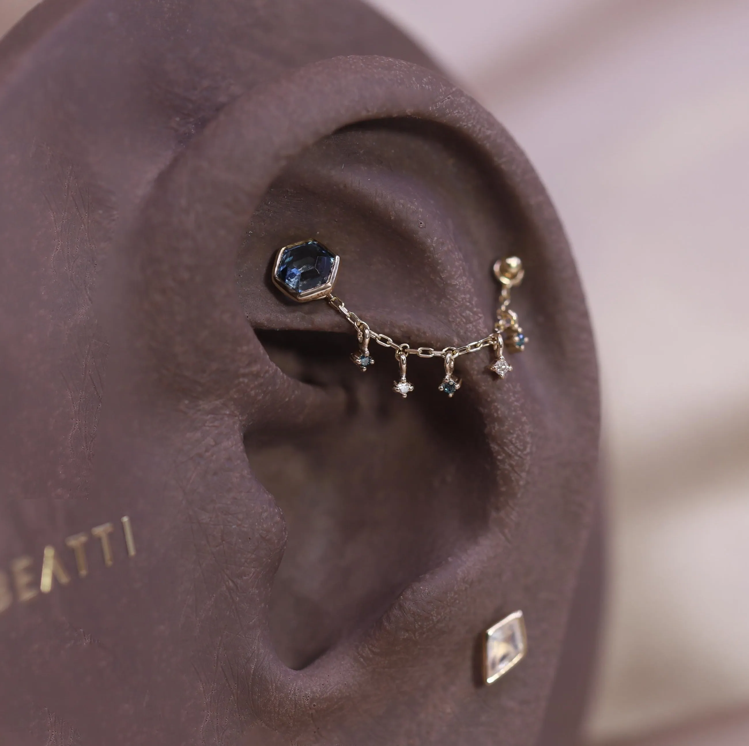 Ember Blue and White Diamond Dangle Chain