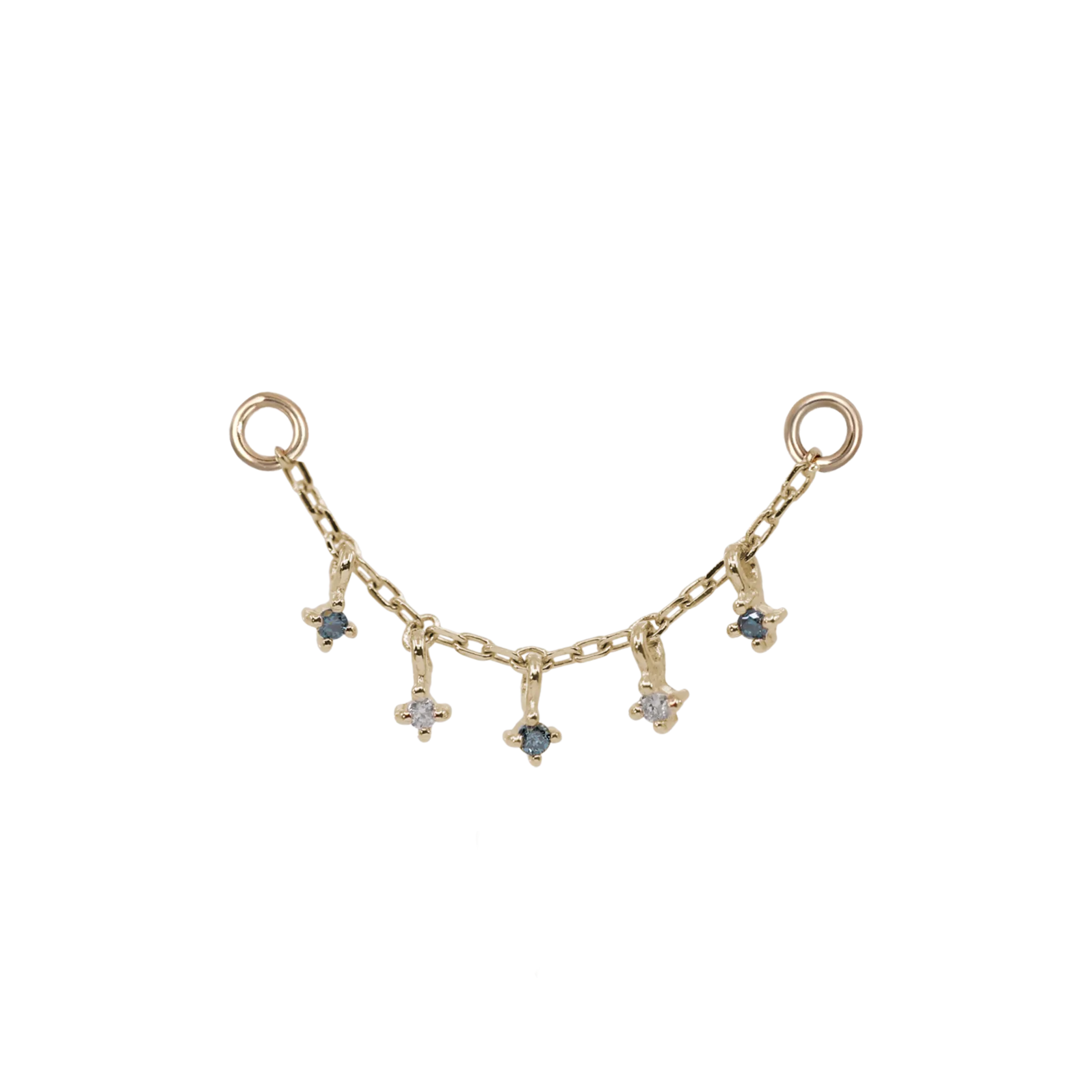 Ember Blue and White Diamond Dangle Chain