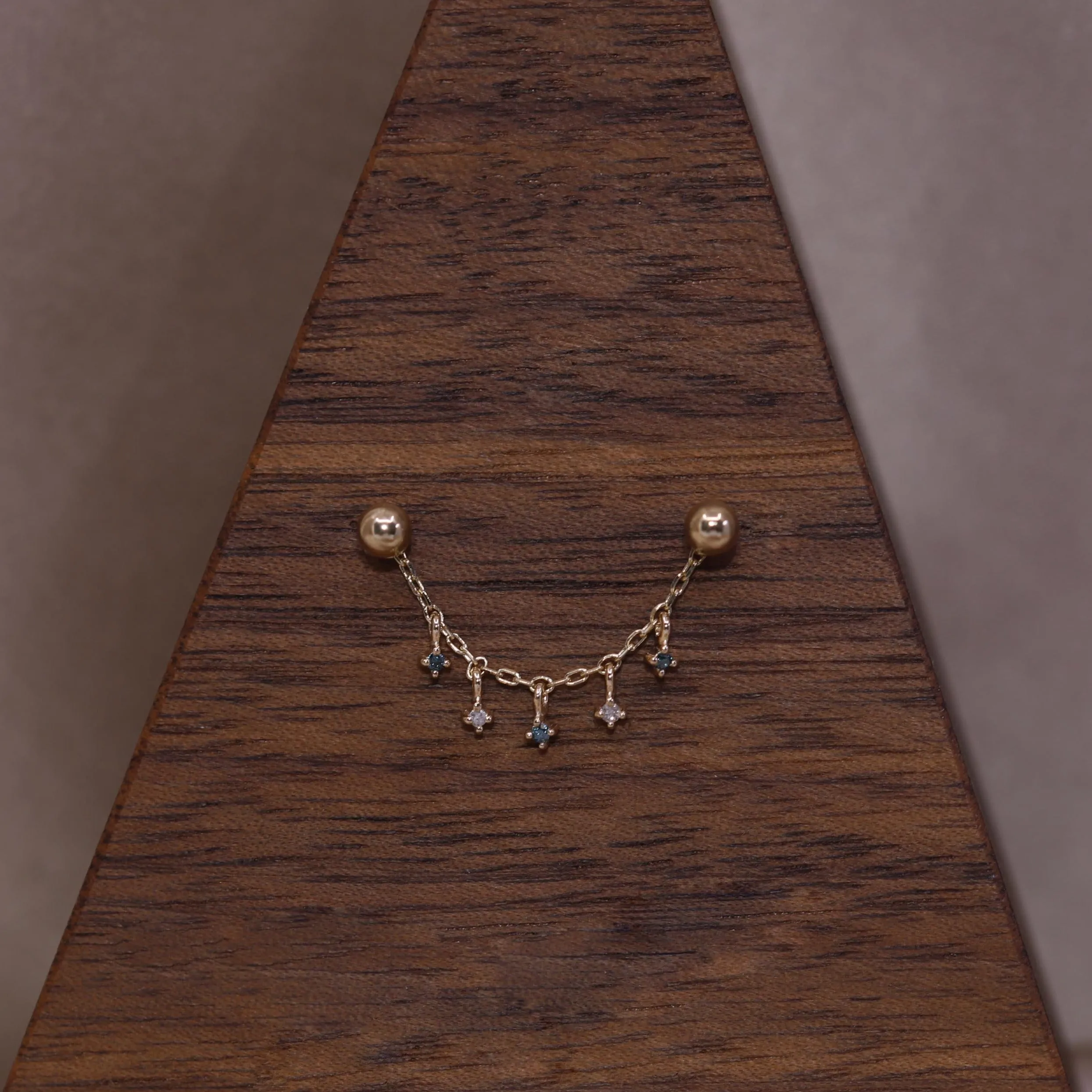 Ember Blue and White Diamond Dangle Chain