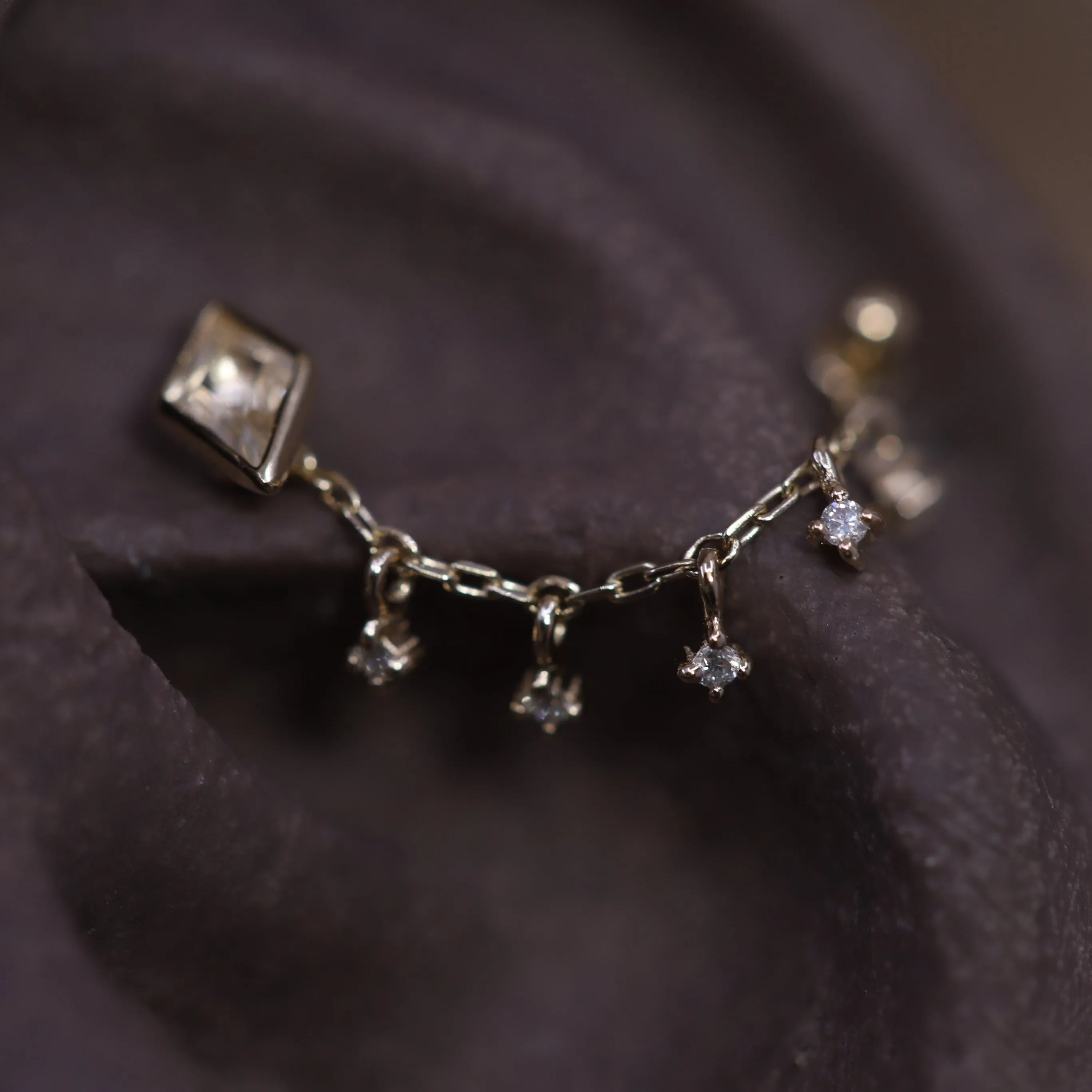 Ember Brown Diamond Charm Chain Attachment