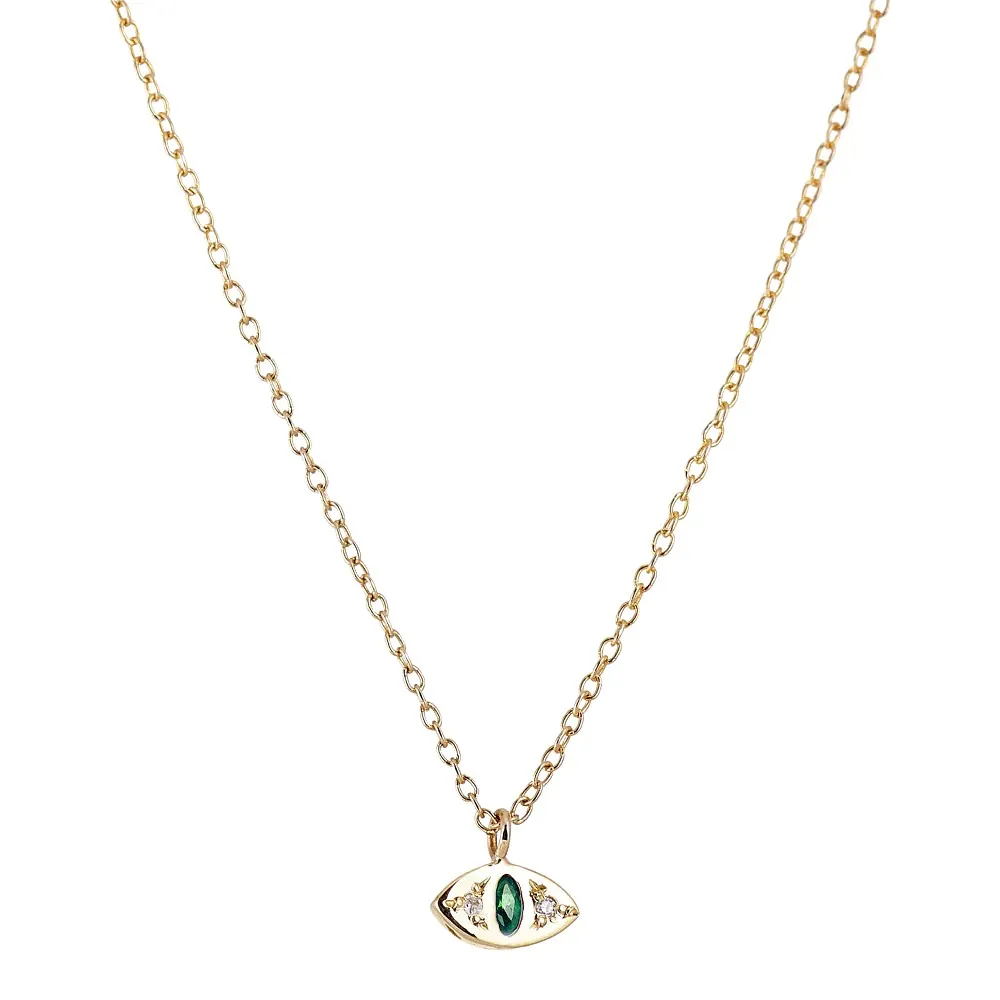 Emerald   10k Gold Cat Eye Pendant Necklace