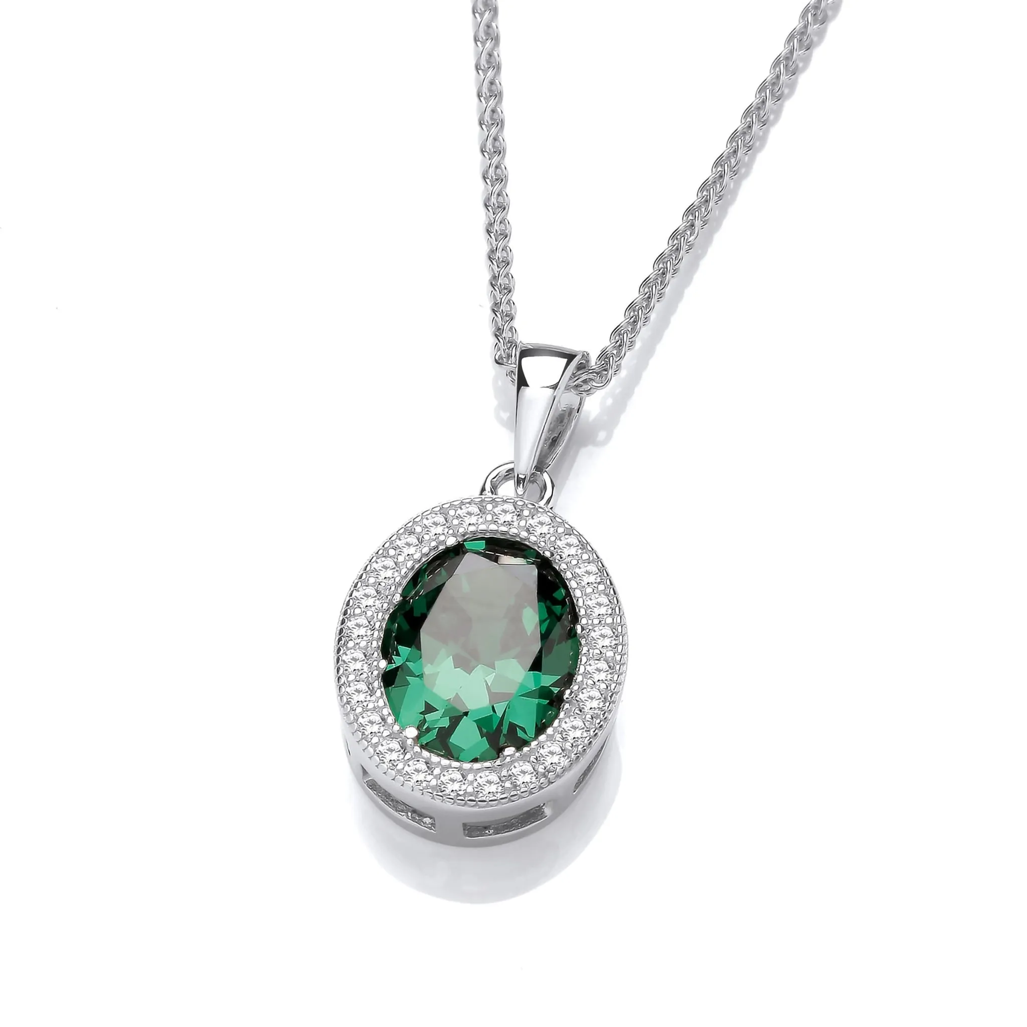 Emerald CZ Oval | Pendant