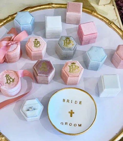 English Velvet Ring Box