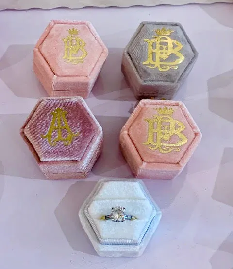 English Velvet Ring Box