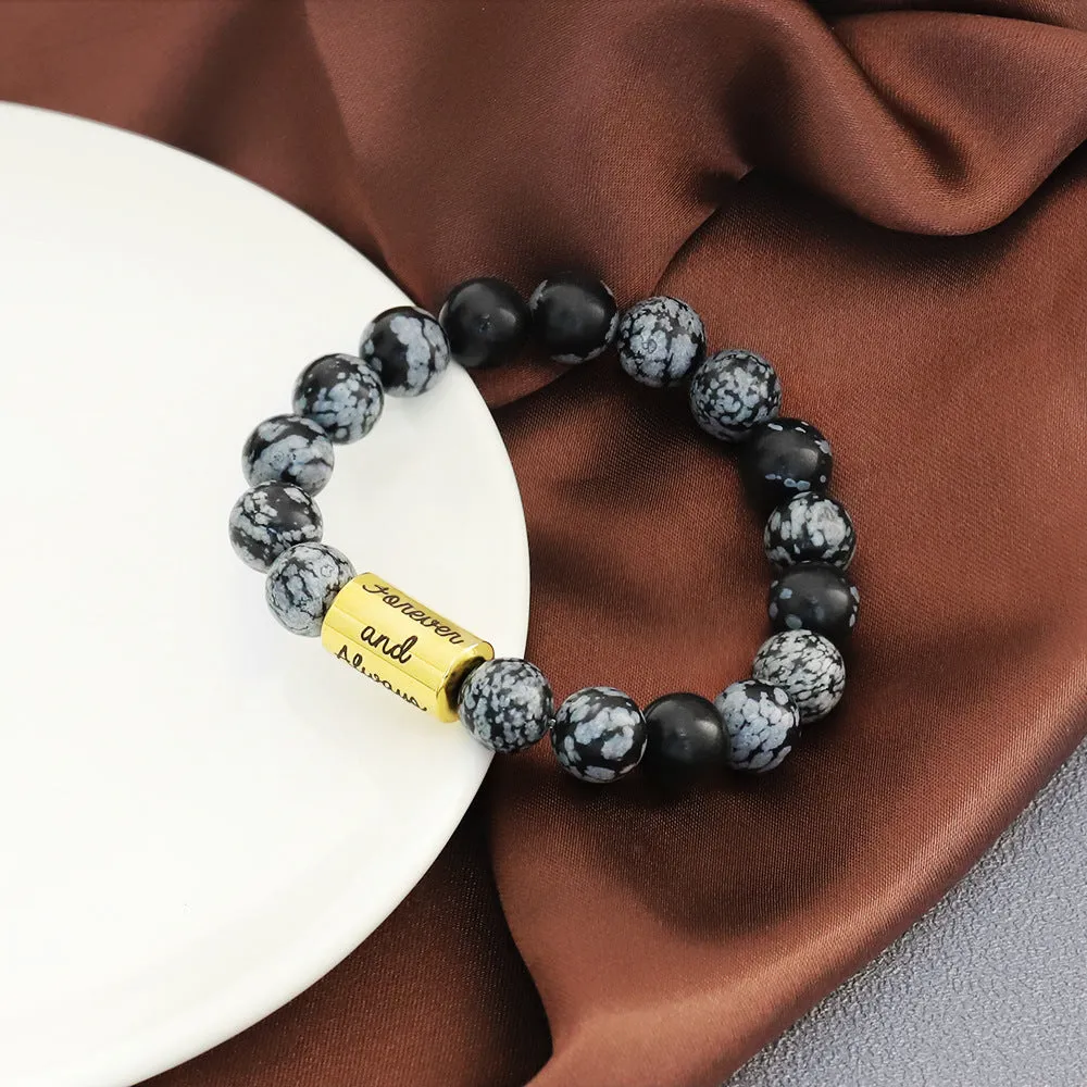 Engraved Bracelets For Men Natural Stone Mens Beaded Bracelets