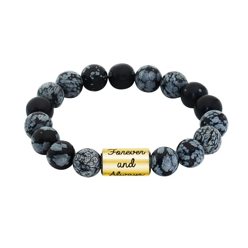 Engraved Bracelets For Men Natural Stone Mens Beaded Bracelets