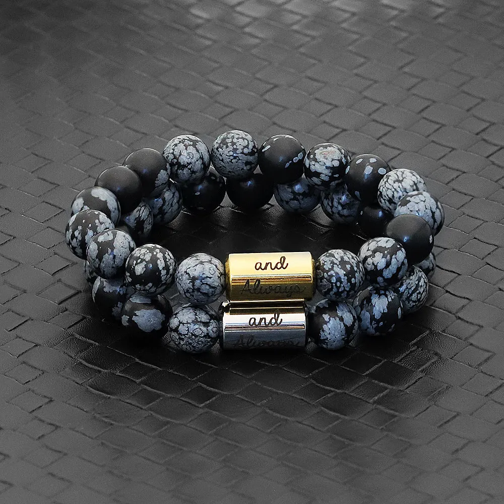 Engraved Bracelets For Men Natural Stone Mens Beaded Bracelets
