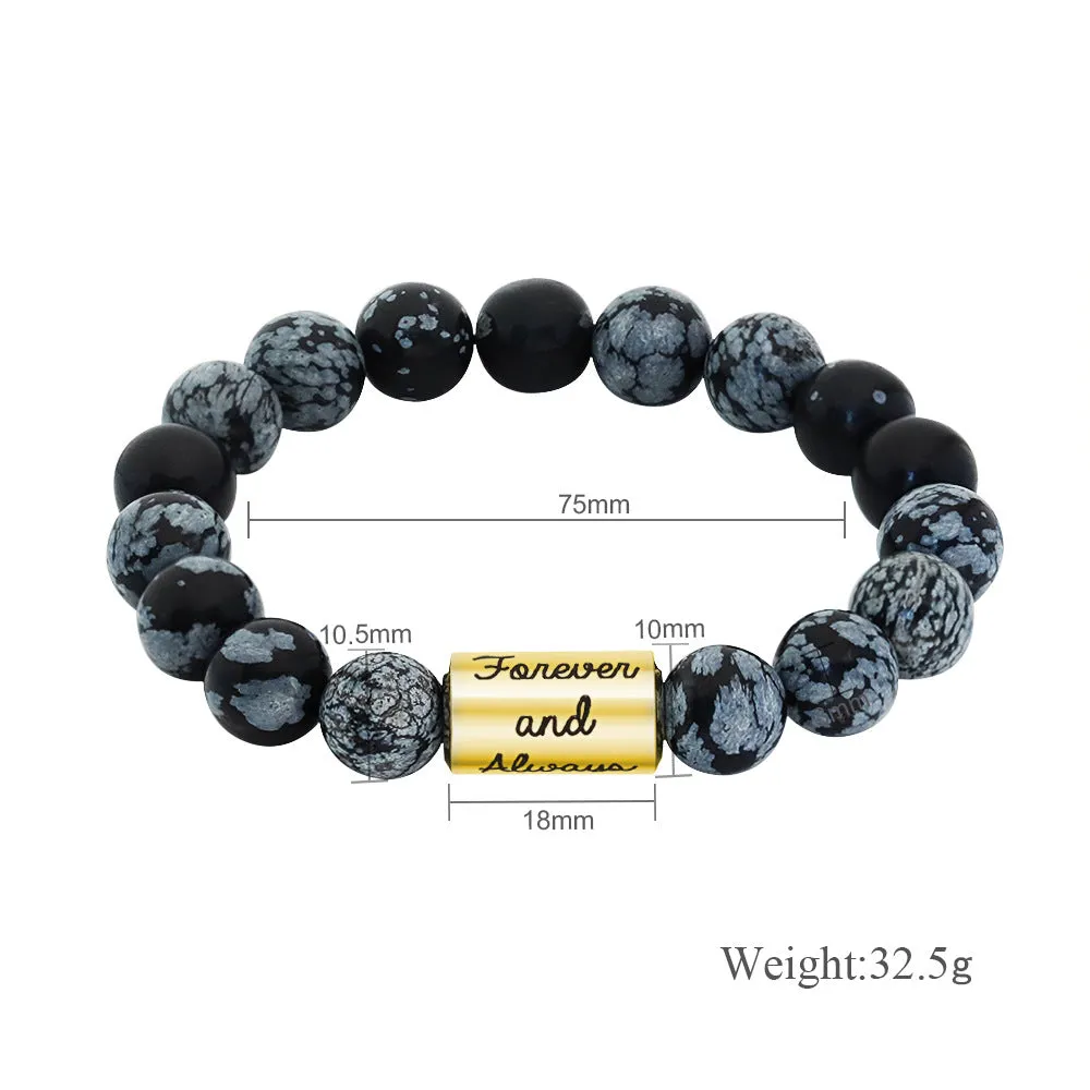 Engraved Bracelets For Men Natural Stone Mens Beaded Bracelets