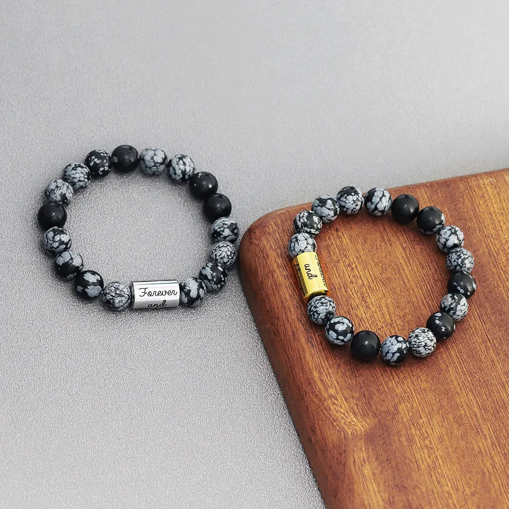 Engraved Bracelets For Men Natural Stone Mens Beaded Bracelets