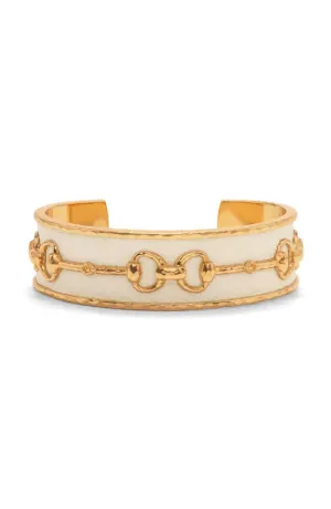 Equestrian Snaffle Bit Cuff Vegan Leather