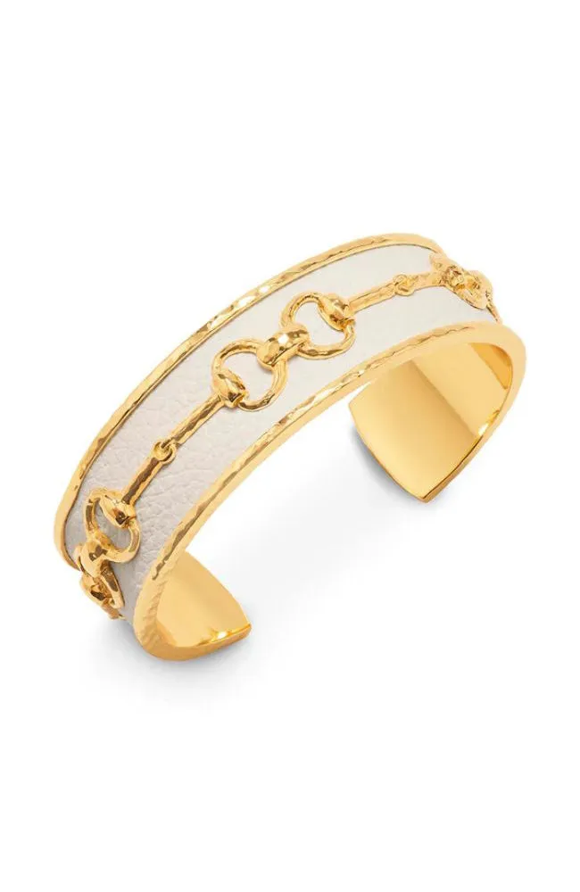 Equestrian Snaffle Bit Cuff Vegan Leather