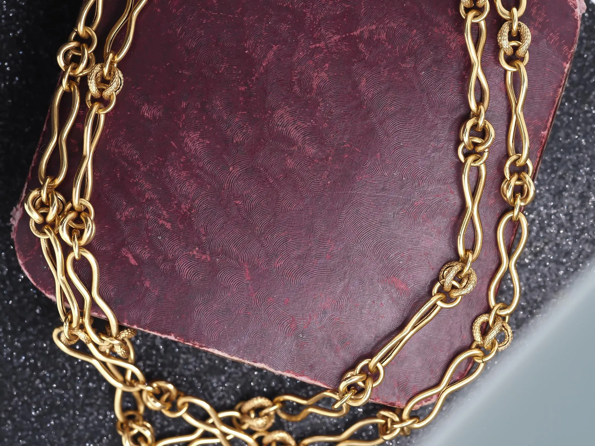 Estate Antique 18K Yellow Gold Unique Link Chain - VHK#966