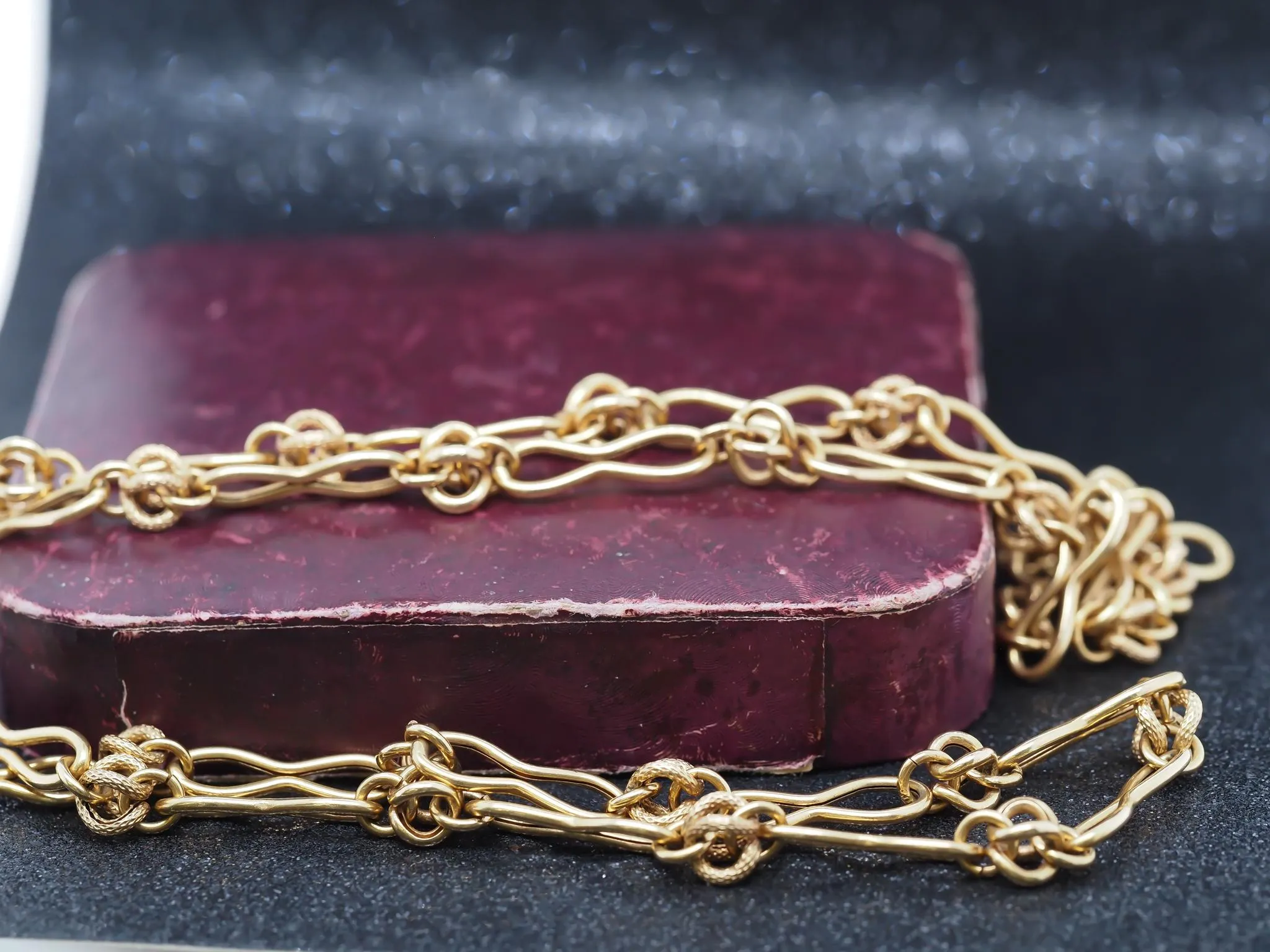 Estate Antique 18K Yellow Gold Unique Link Chain - VHK#966