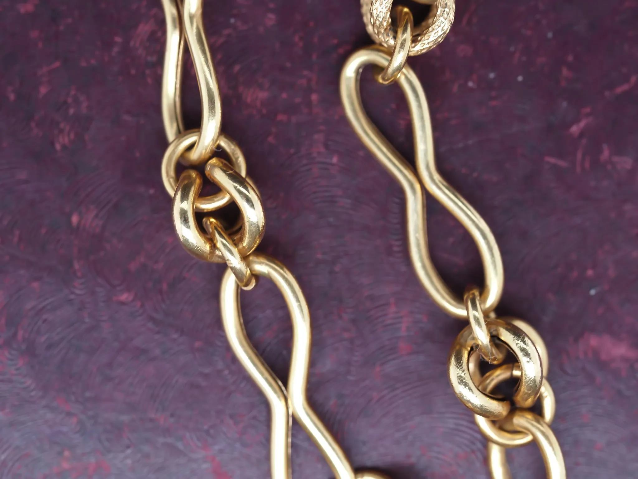 Estate Antique 18K Yellow Gold Unique Link Chain - VHK#966