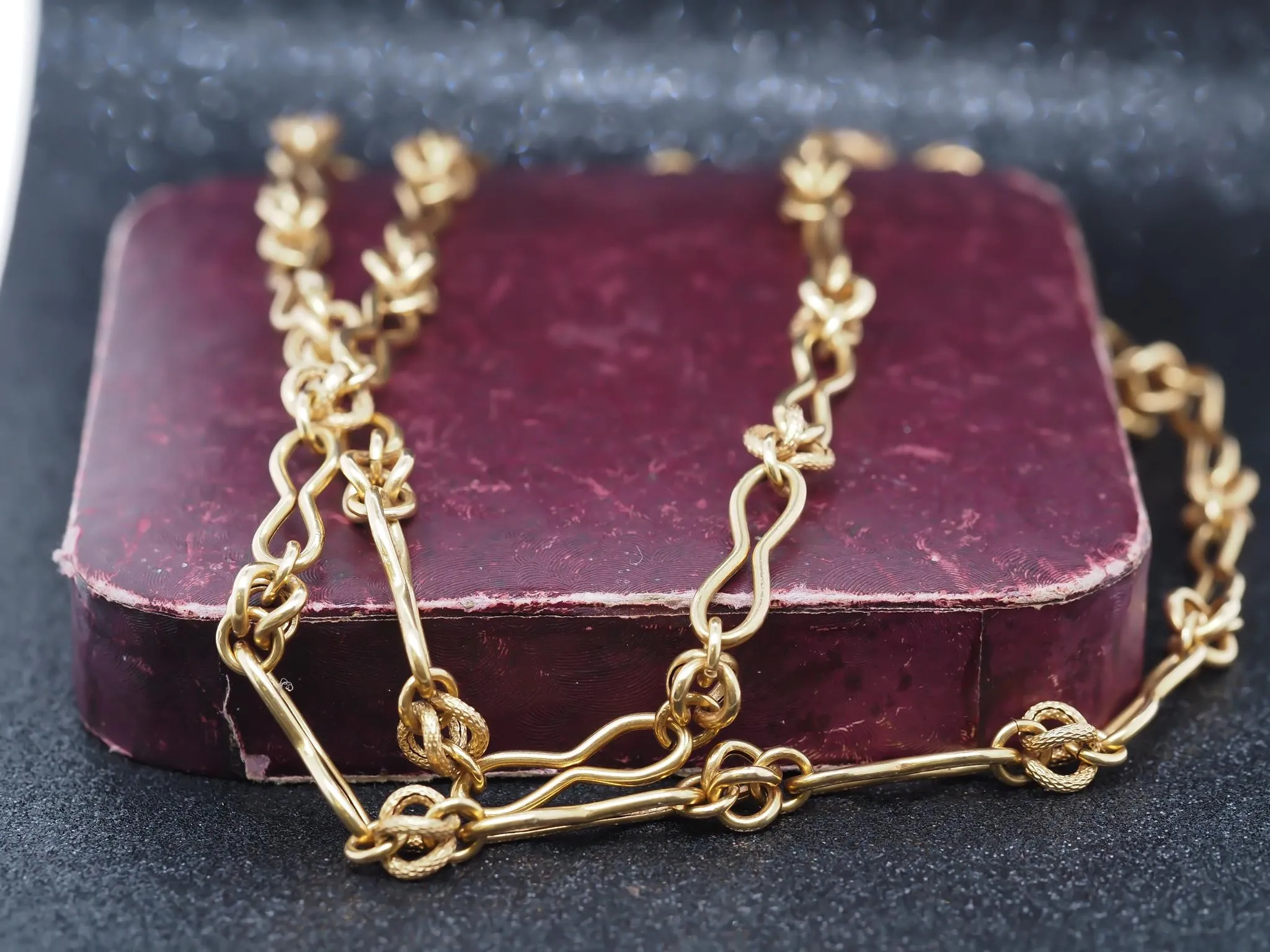 Estate Antique 18K Yellow Gold Unique Link Chain - VHK#966