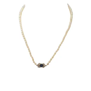 Estate Antique Natural Saltwater Pearls GIA report Platinum Sapphire & Diamond
