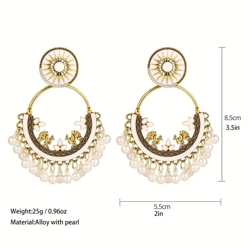 Ethnic Hollow Bell Earrings - Black