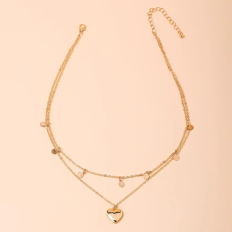 European and American Double-Layer Hip-Hop Women's Necklaces with Artistic Cross-Border Pendants