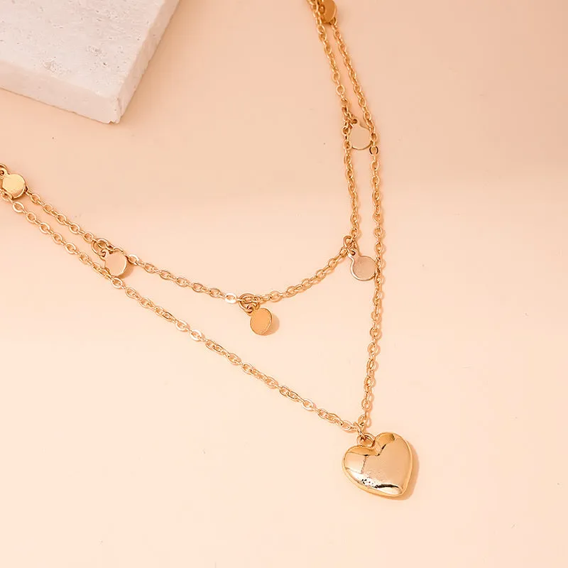 European and American Double-Layer Hip-Hop Women's Necklaces with Artistic Cross-Border Pendants