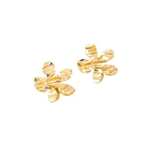 Exaggerated Retro Korean Heart Flower Earrings for Stylish Women