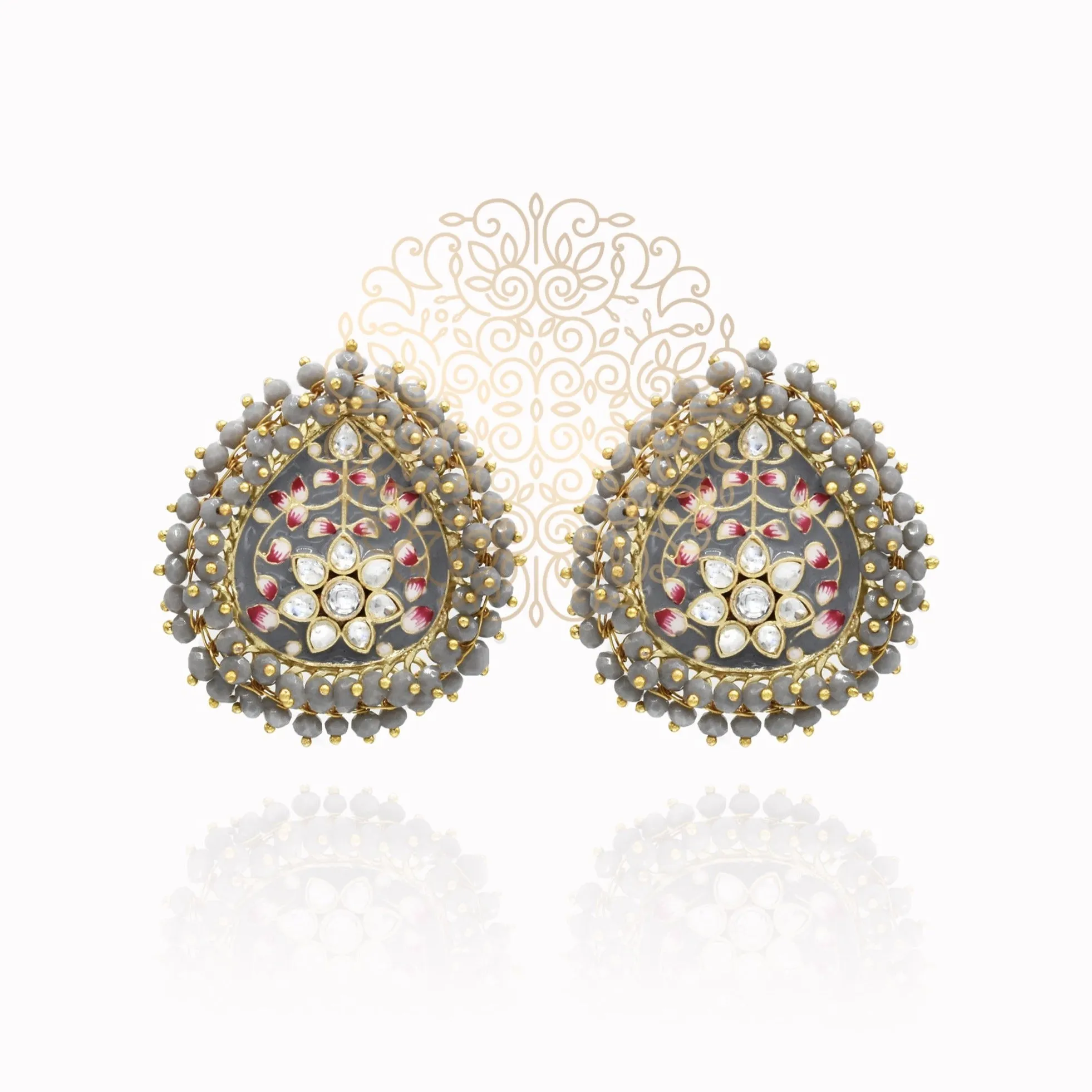Faarha Meenakari Beaded Wreath Earrings