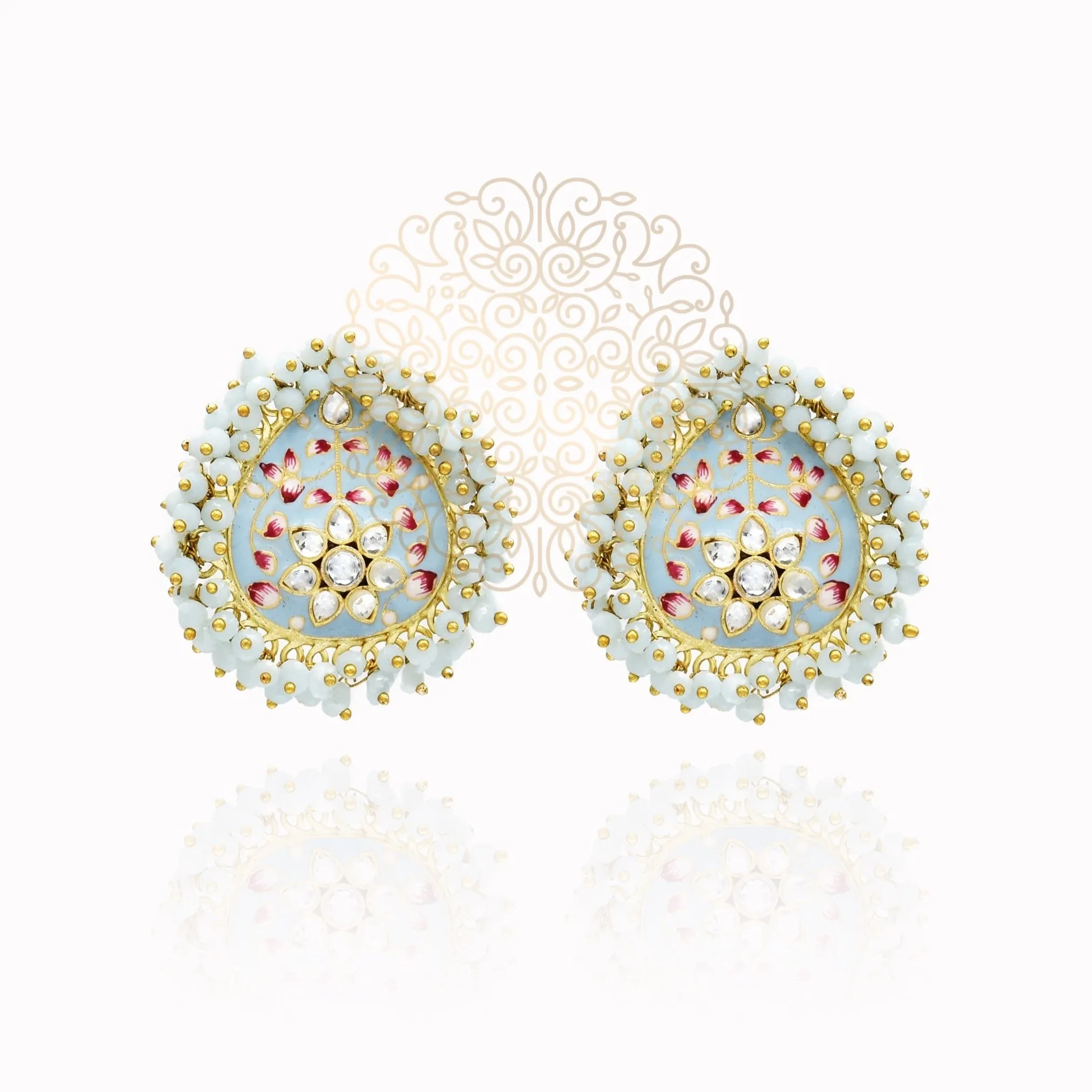 Faarha Meenakari Beaded Wreath Earrings